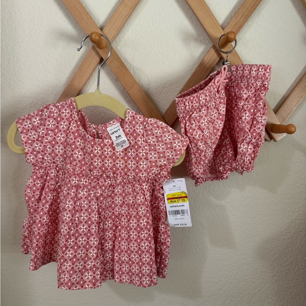 Carter's Pink Patterned Kids Dress Set